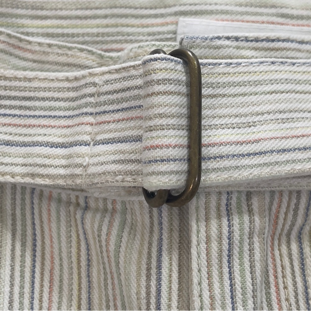 Liz Claiborne Audra Petite Belted Stripped Crop Pants 4P - Picture 5 of 13